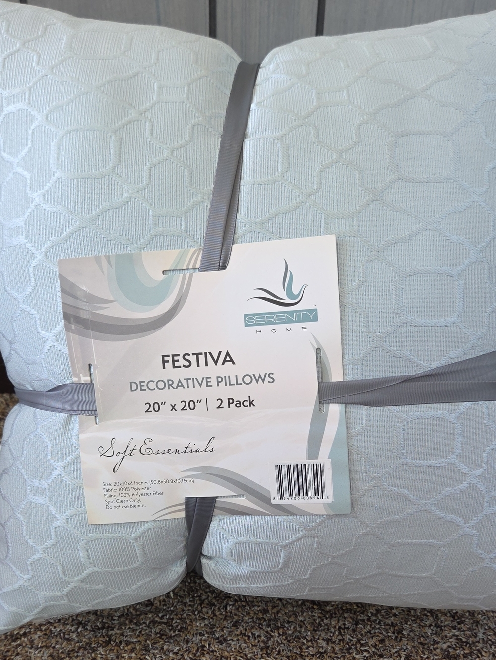 Serenity Festiva Decorative Pillow Set - Pale Blue (2 Pack)